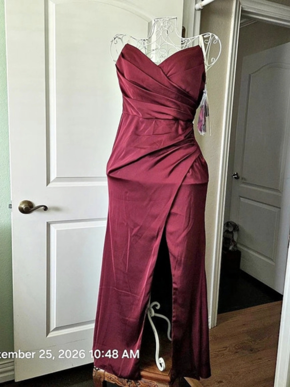Galina Signature Off-the-Shoulder Satin Dress Maxi Dress in Size 12